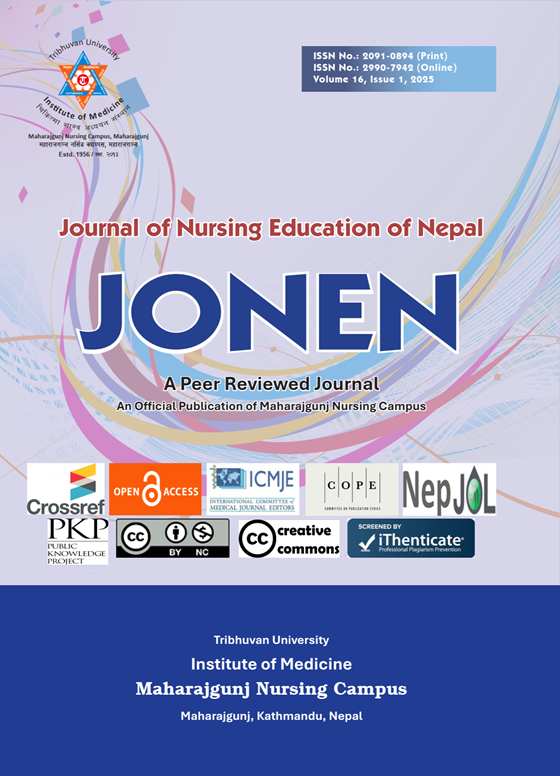 					View Vol. 16 No. 1 (2025): Journal of Nursing Education of Nepal
				